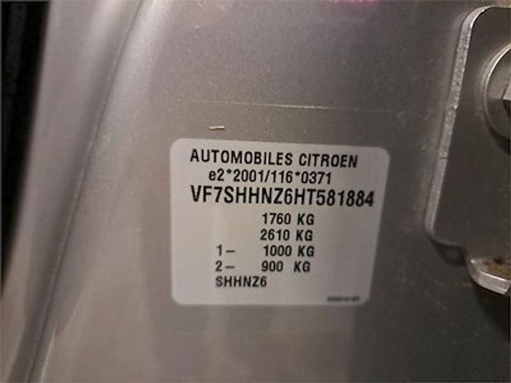 Photo 10 VIN: VF7SHHNZ6HT581884 - CITROEN C3 PICASSO TTC MARGIN - MARGE 