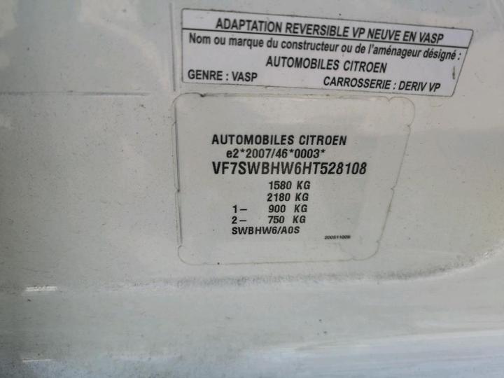 Photo 1 VIN: VF7SWBHW6HT528108 - CITROEN C3 