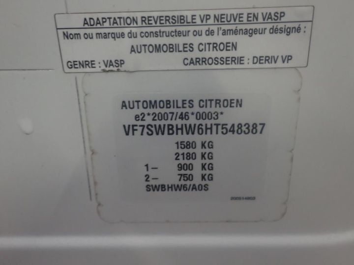 Photo 7 VIN: VF7SWBHW6HT548387 - CITROEN C3 5P ENTREPRISE (2 SEATS) 