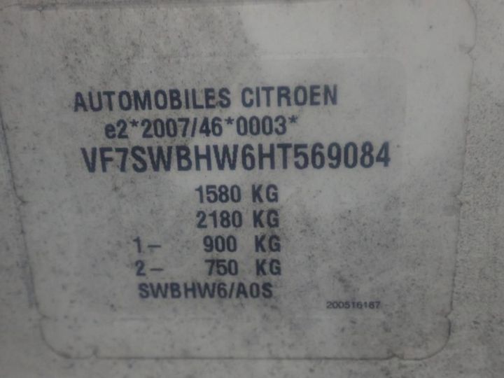 Photo 12 VIN: VF7SWBHW6HT569084 - CITROEN C3 AFFAIRE 