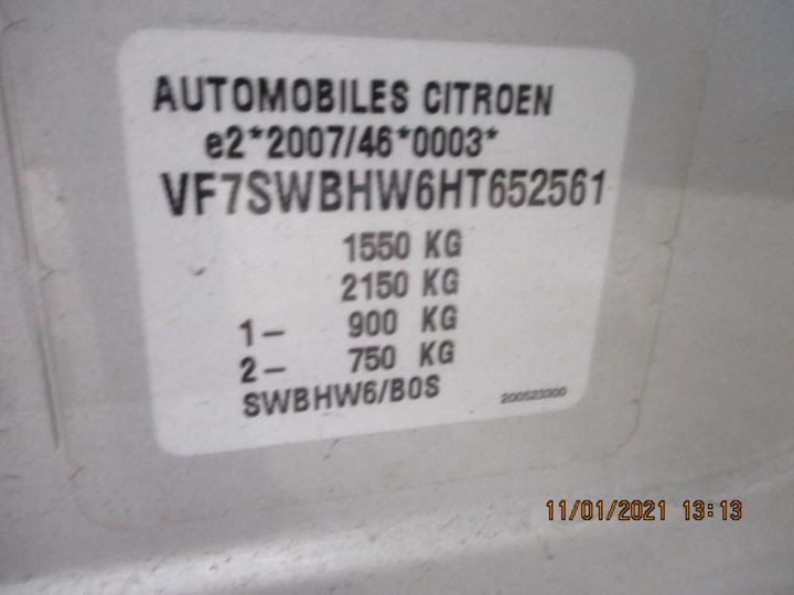 Photo 12 VIN: VF7SWBHW6HT652561 - CITROEN C3 5P ENTREPRISE (2 SEATS) 