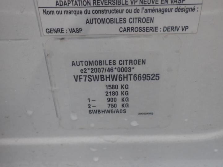 Photo 7 VIN: VF7SWBHW6HT669525 - CITROEN C3 5P ENTREPRISE (2 SEATS) 