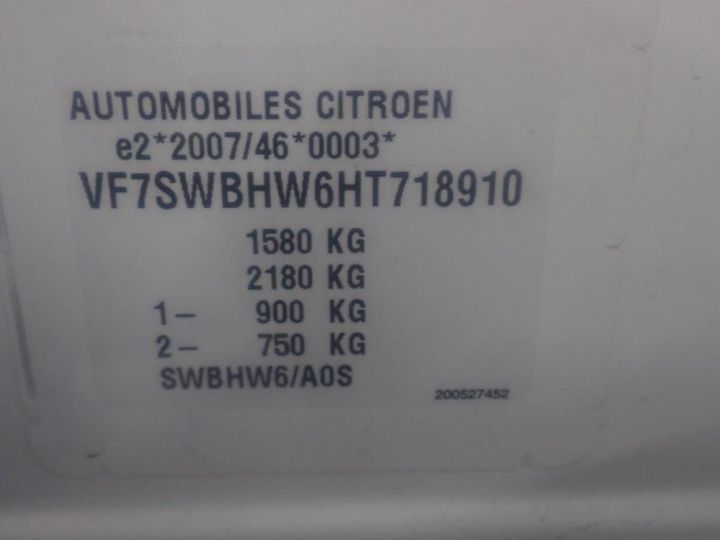 Photo 12 VIN: VF7SWBHW6HT718910 - CITROEN C3 5P ENTREPRISE (2 SEATS) 