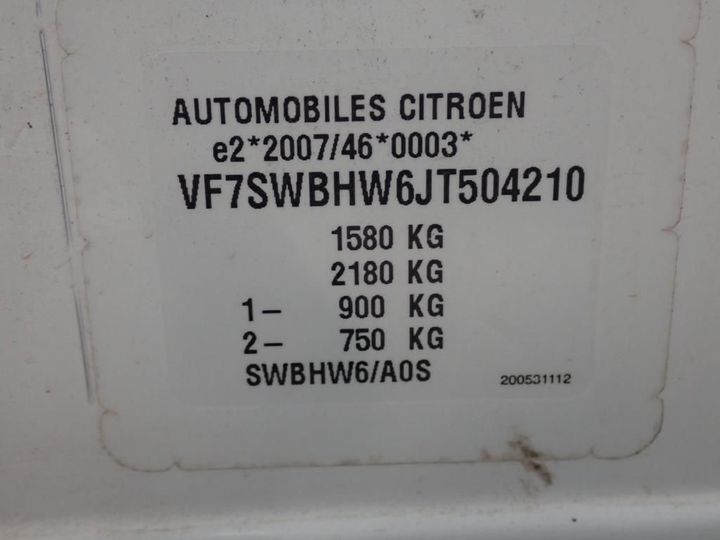 Photo 12 VIN: VF7SWBHW6JT504210 - CITROEN C3 AFFAIRE 