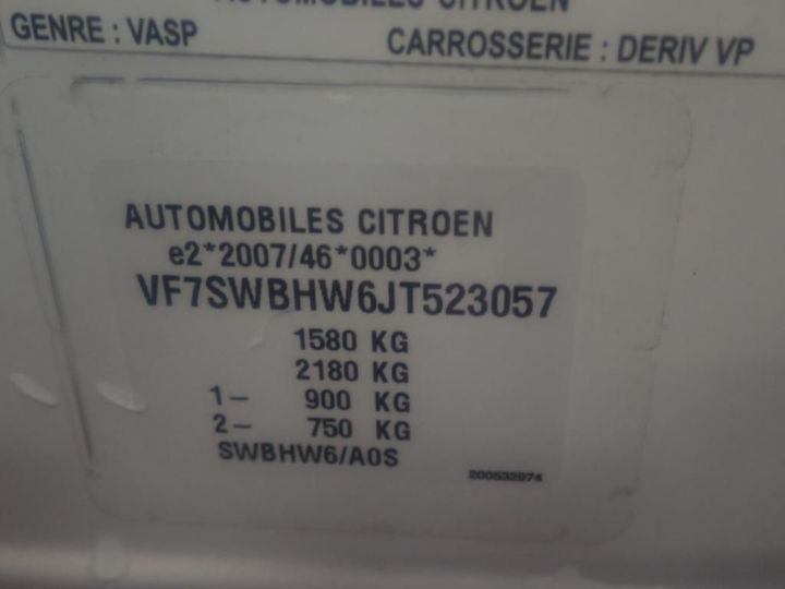 Photo 10 VIN: VF7SWBHW6JT523057 - CITROEN C3 AFFAIRE 