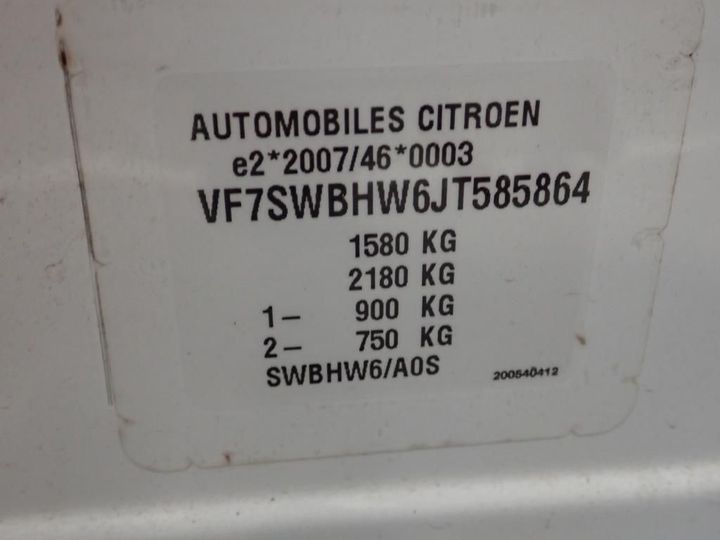 Photo 14 VIN: VF7SWBHW6JT585864 - CITROEN C3 5P ENTREPRISE (2 SEATS) 