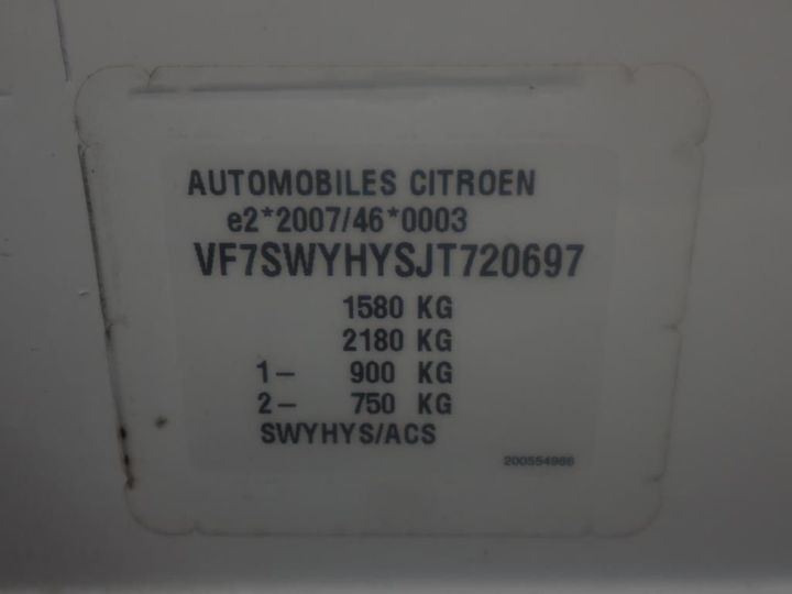 Photo 7 VIN: VF7SWYHYSJT720697 - CITROEN C3 ENTREPRISE (2 SEATS) 