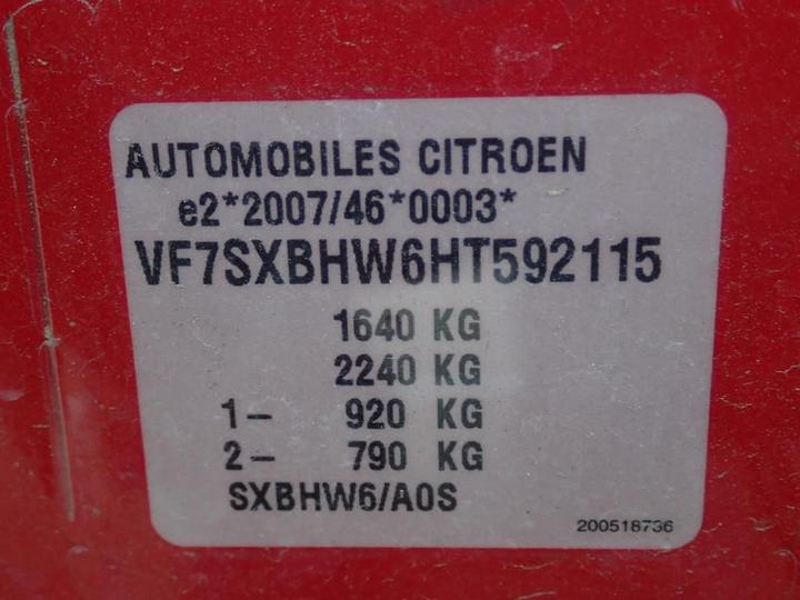 Photo 12 VIN: VF7SXBHW6HT592115 - CITROEN C3 5P 