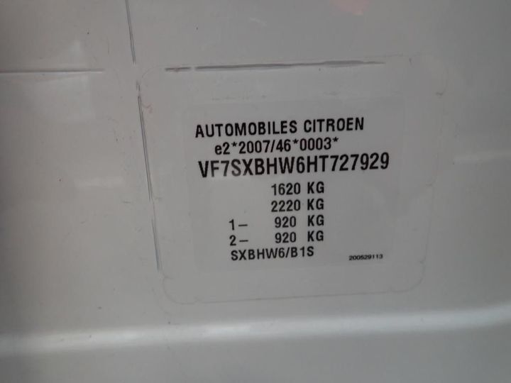 Photo 10 VIN: VF7SXBHW6HT727929 - CITROEN C3 5P 