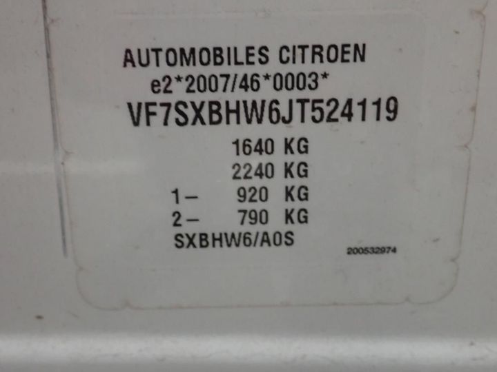 Photo 12 VIN: VF7SXBHW6JT524119 - CITROEN C3 