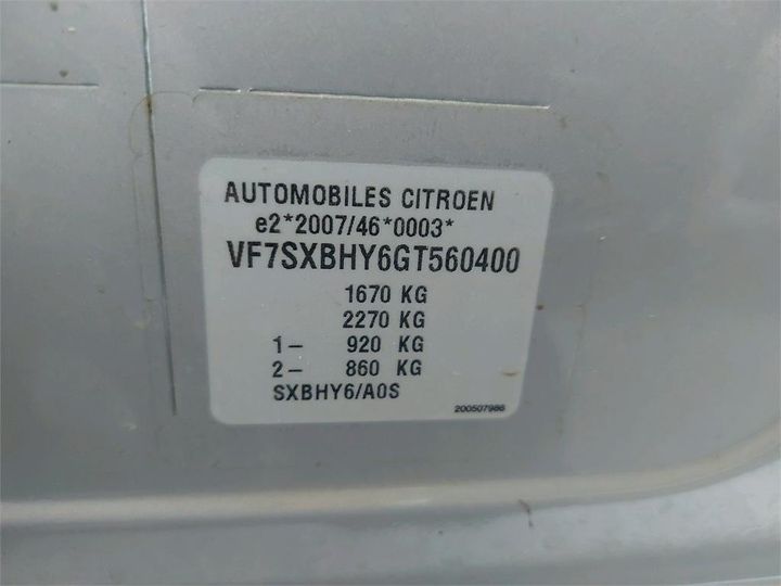 Photo 8 VIN: VF7SXBHY6GT560400 - CITROEN C3 