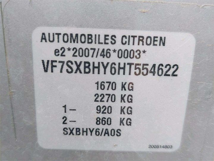 Photo 8 VIN: VF7SXBHY6HT554622 - CITROEN C3 