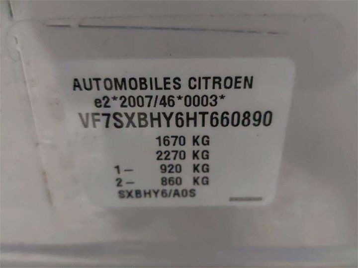 Photo 8 VIN: VF7SXBHY6HT660890 - CITROEN C3 