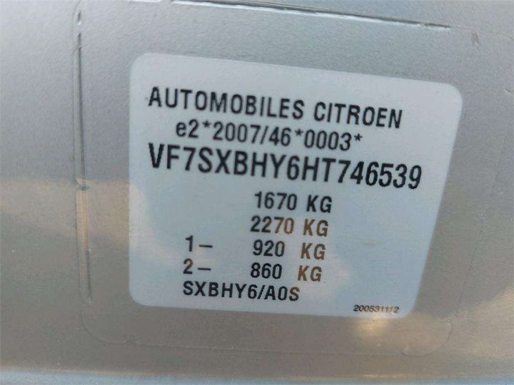 Photo 8 VIN: VF7SXBHY6HT746539 - CITROEN C3 