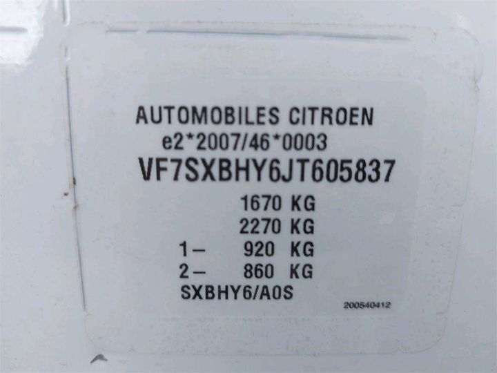 Photo 8 VIN: VF7SXBHY6JT605837 - CITROEN C3 