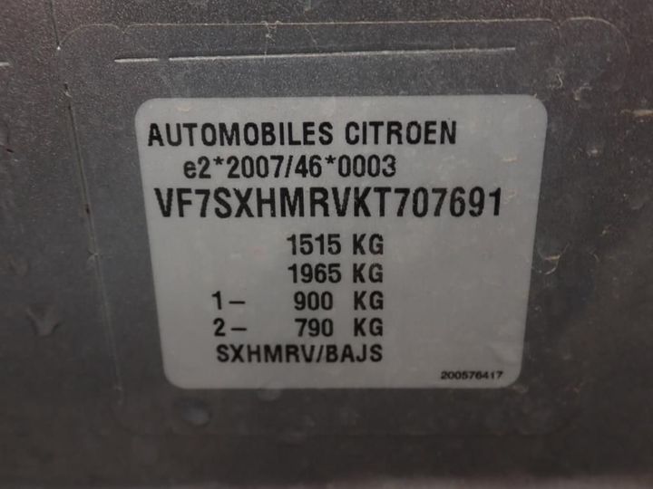 Photo 10 VIN: VF7SXHMRVKT707691 - CITROEN C3 