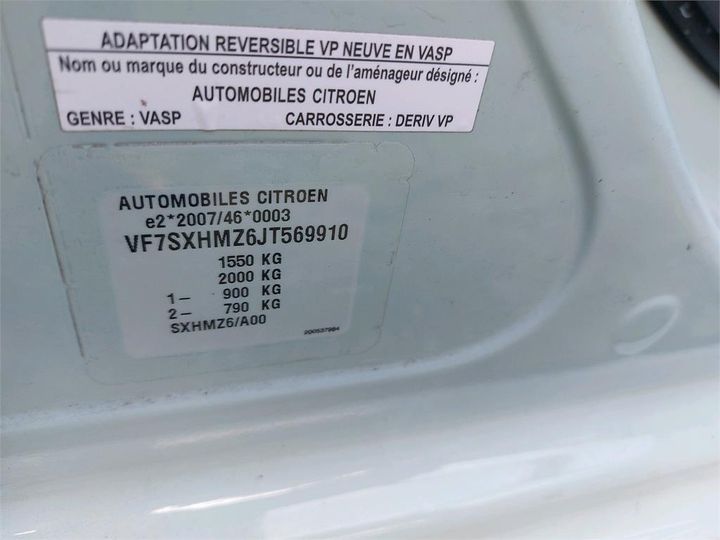 Photo 8 VIN: VF7SXHMZ6JT569910 - CITROEN C3 SOCIETE 