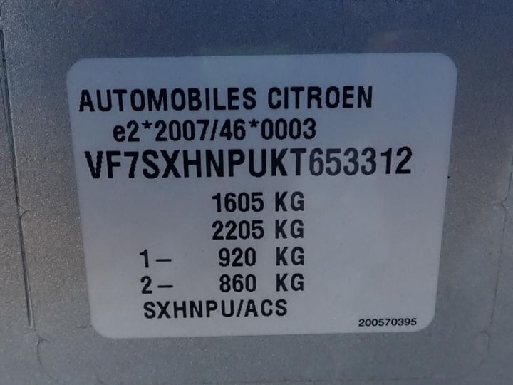 Photo 10 VIN: VF7SXHNPUKT653312 - CITROEN C3 