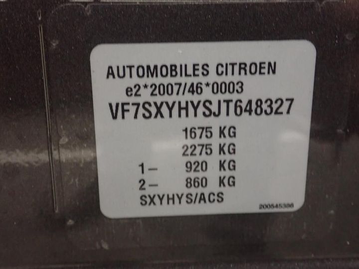 Photo 12 VIN: VF7SXYHYSJT648327 - CITROEN C3 