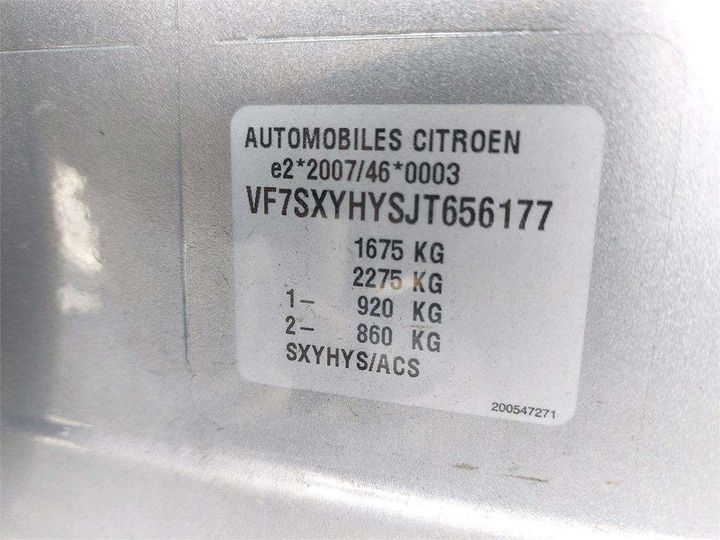 Photo 8 VIN: VF7SXYHYSJT656177 - CITROEN C3 