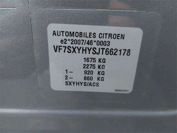 Photo 8 VIN: VF7SXYHYSJT662178 - CITROEN C3 