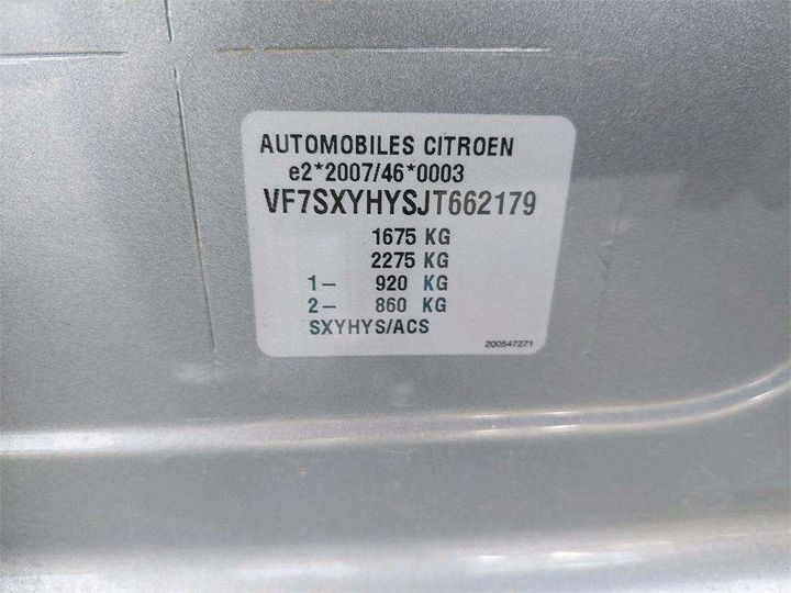 Photo 8 VIN: VF7SXYHYSJT662179 - CITROEN C3 