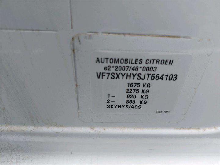 Photo 8 VIN: VF7SXYHYSJT664103 - CITROEN C3 