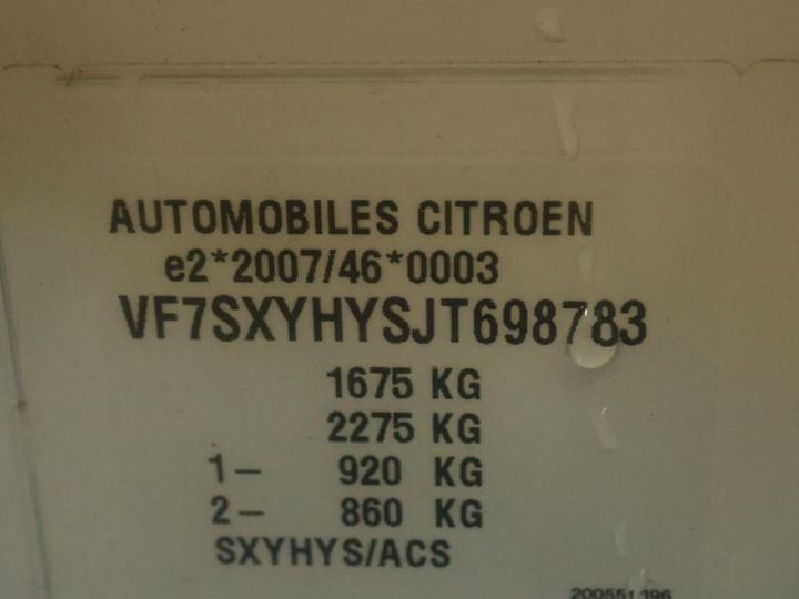 Photo 12 VIN: VF7SXYHYSJT698783 - CITROEN C3 