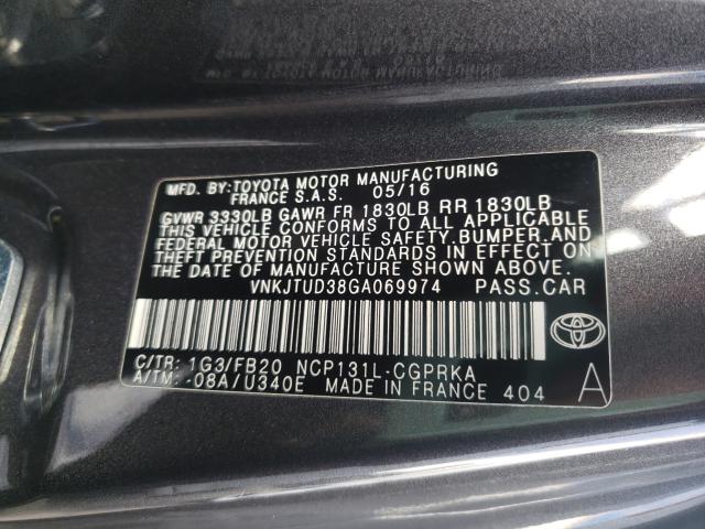 Photo 9 VIN: VNKJTUD38GA069974 - TOYOTA YARIS L 