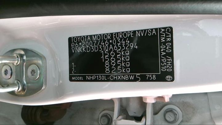 Photo 9 VIN: VNKKD3D310A653294 - TOYOTA YARIS AFFAIRE (2 SEATS) 