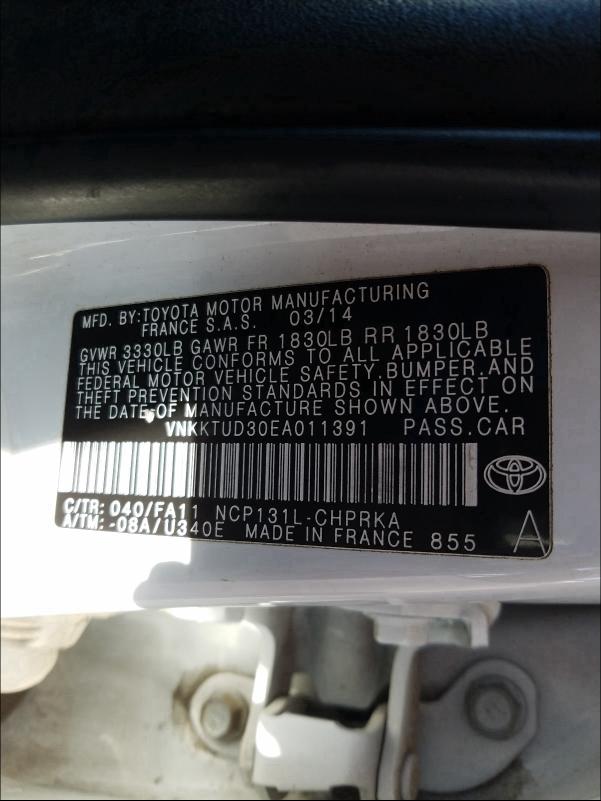 Photo 9 VIN: VNKKTUD30EA011391 - TOYOTA YARIS 