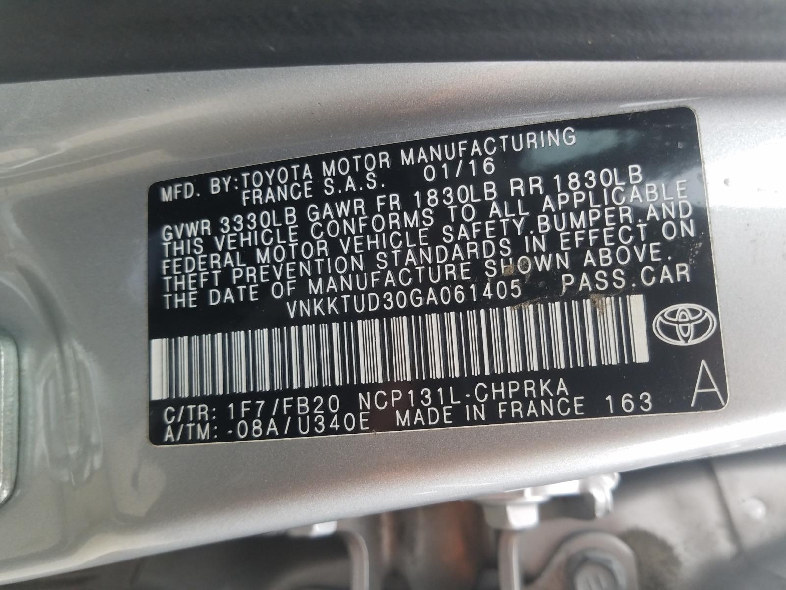 Photo 9 VIN: VNKKTUD30GA061405 - TOYOTA YARIS 