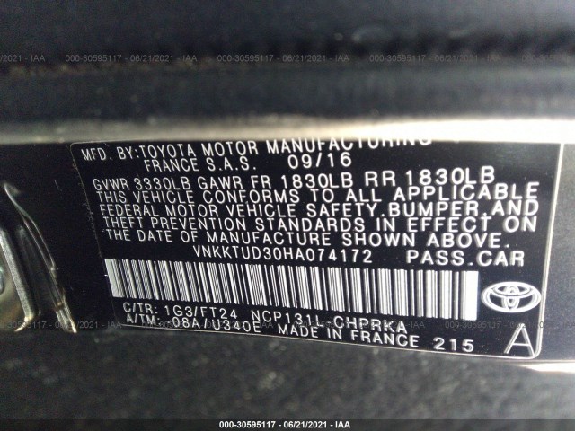 Photo 8 VIN: VNKKTUD30HA074172 - TOYOTA YARIS 