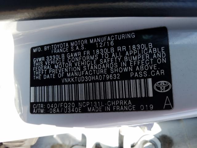 Photo 9 VIN: VNKKTUD30HA079632 - TOYOTA YARIS L 