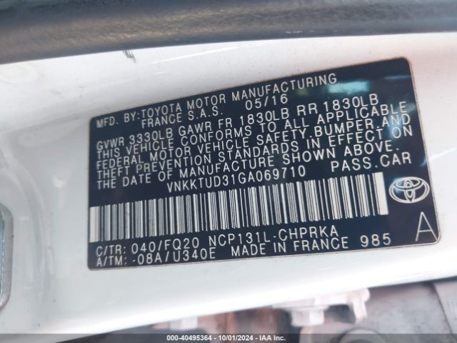 Photo 8 VIN: VNKKTUD31GA069710 - TOYOTA YARIS 