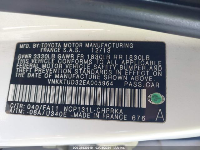 Photo 8 VIN: VNKKTUD32EA005964 - TOYOTA YARIS 