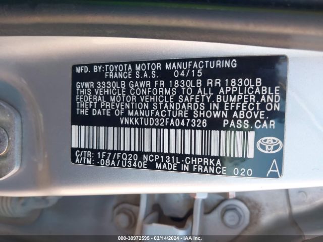 Photo 8 VIN: VNKKTUD32FA047326 - TOYOTA YARIS 