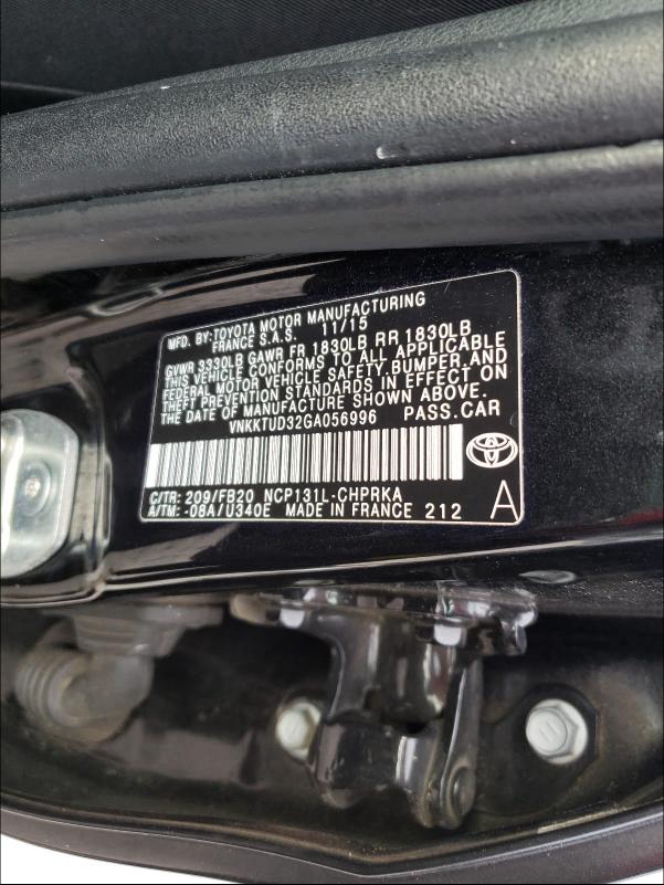 Photo 9 VIN: VNKKTUD32GA056996 - TOYOTA YARIS L 