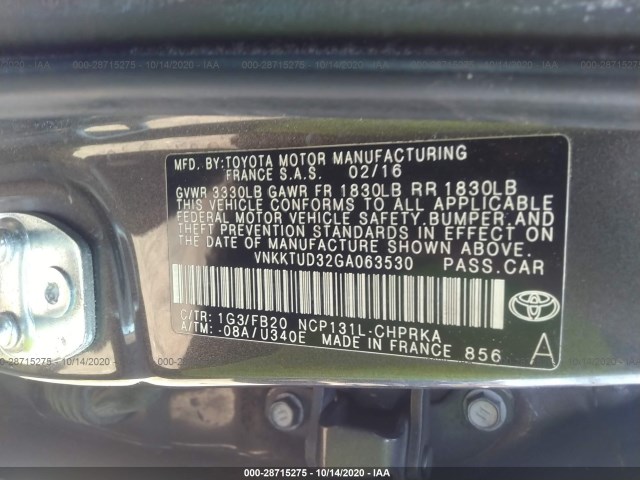 Photo 8 VIN: VNKKTUD32GA063530 - TOYOTA YARIS 