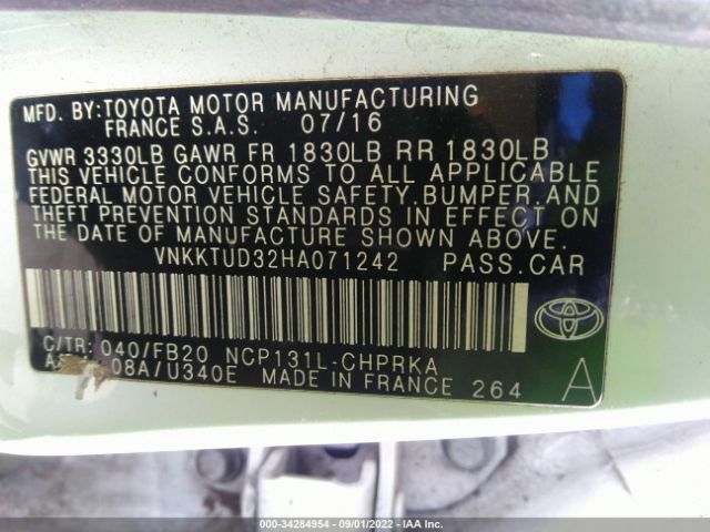 Photo 8 VIN: VNKKTUD32HA071242 - TOYOTA YARIS 