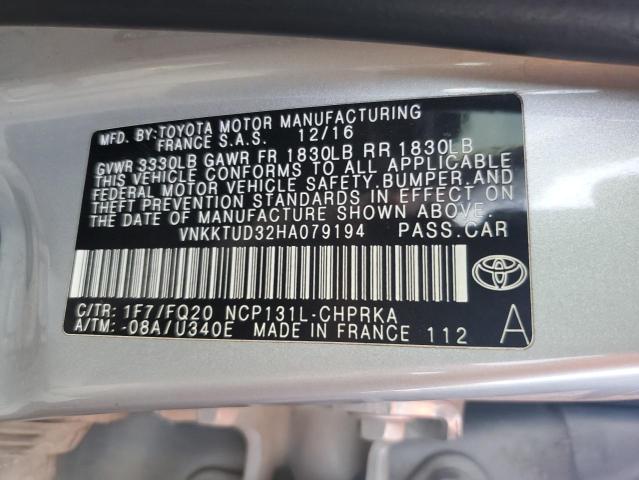 Photo 12 VIN: VNKKTUD32HA079194 - TOYOTA YARIS L 