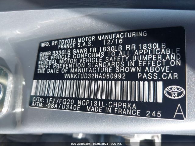 Photo 8 VIN: VNKKTUD32HA080992 - TOYOTA YARIS 