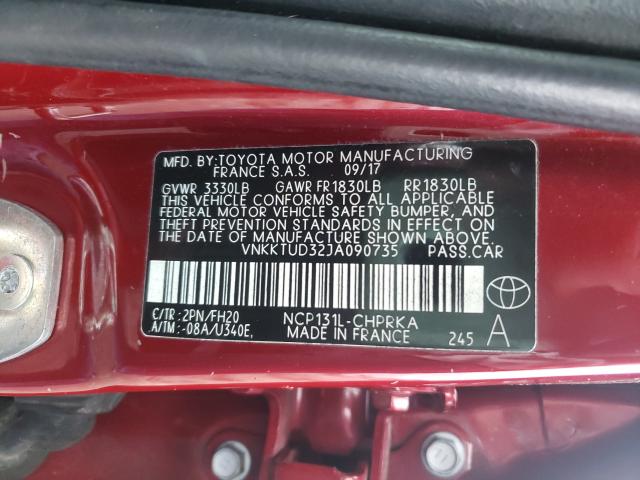 Photo 9 VIN: VNKKTUD32JA090735 - TOYOTA YARIS L 