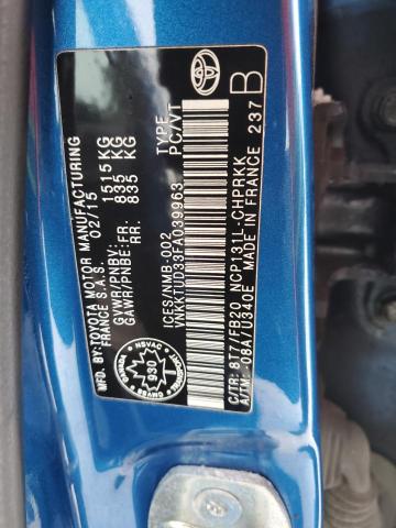 Photo 12 VIN: VNKKTUD33FA039963 - TOYOTA YARIS 