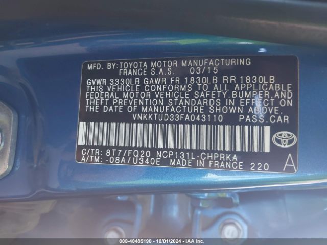 Photo 8 VIN: VNKKTUD33FA043110 - TOYOTA YARIS 