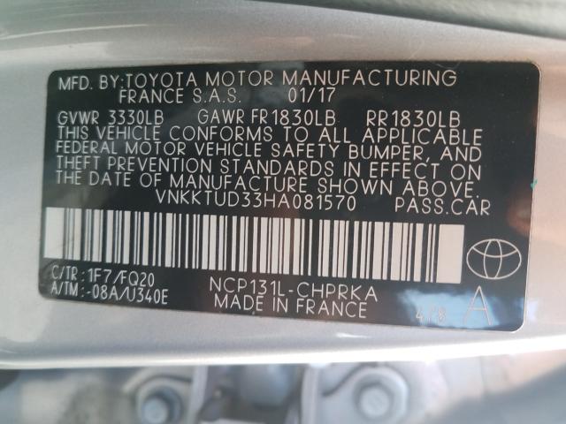 Photo 9 VIN: VNKKTUD33HA081570 - TOYOTA YARIS L 