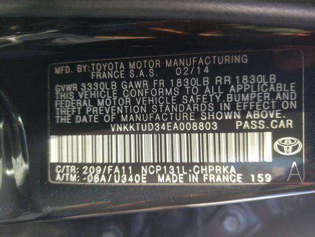 Photo 9 VIN: VNKKTUD34EA008803 - TOYOTA YARIS 