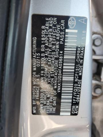 Photo 12 VIN: VNKKTUD34FA036814 - TOYOTA YARIS 