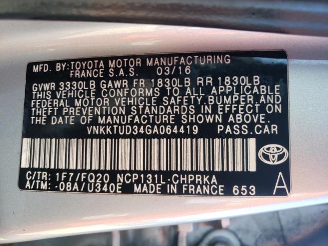 Photo 11 VIN: VNKKTUD34GA064419 - TOYOTA YARIS 