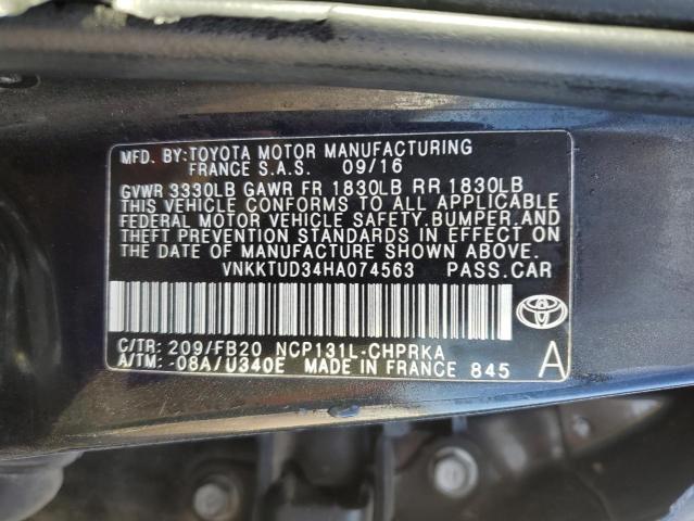 Photo 11 VIN: VNKKTUD34HA074563 - TOYOTA YARIS 